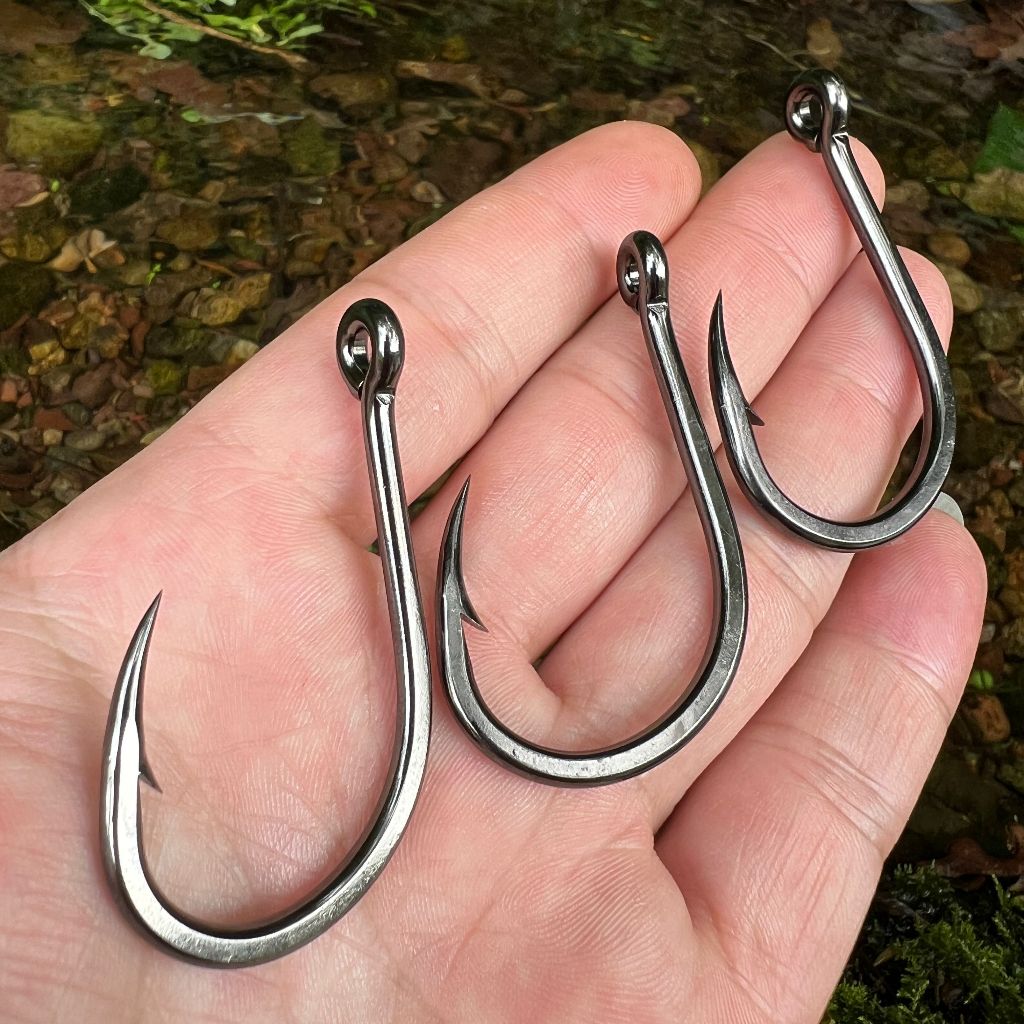 Proberos 20PCS คาร์บอนสแตนเลส Hook (1/0 #-10/0 #) เหล็กคาร์บอนสูงตกปลา Pancing Matakail หล่อ Jigging Tackle