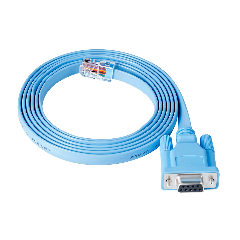 DTECH RS232 DB9 to RJ45 Console Cable Cisco Device Management Serial Adapter (6 ฟุต, สีฟ้า)