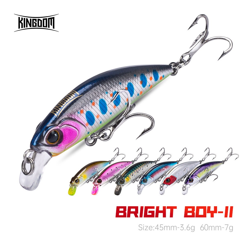 Kingdom Fishing Lure 45 มม.60 มม.3.6g 7g Sinking Minnow ABS Lure Hard เหยื่อ Baitsfishing Lure Wobblers Silence & Noise Casting Fishing Lure สําหรับ Pike Trout Bass Crankbaits Slim Body Hard
