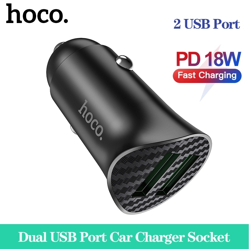 Hoco Z39 ที่ชาร์จแบตในรถ 18W พอร์ต USB คู่ QC3.0 Fast Charging รถ USB Charger ซ็อกเก็ต Universal Pow