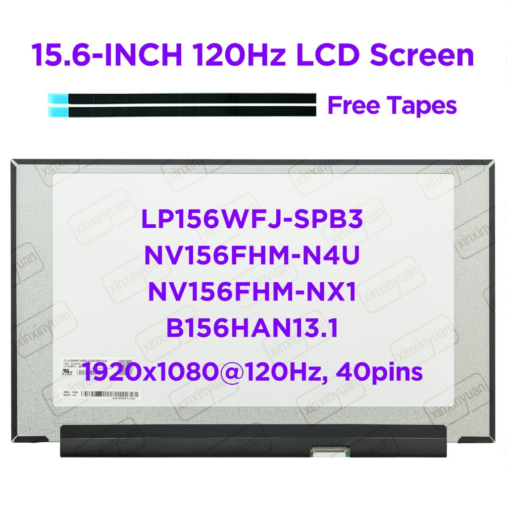 15.6 นิ้ว 120Hz แล็ปท็อปหน้าจอ LCD LP156WFJ-SPB3 LP156WFJ-SPB1 B156HAN13.1 NV156FHM-NX1 NV156FHM-N4U