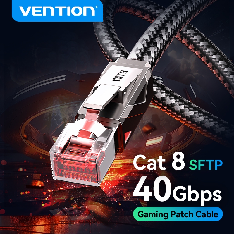 Vention Cat8 Ethernet Cable 40Gbps SFTP Gaming Patch สายอินเทอร์เน็ต 2000MHz สําหรับแล็ปท็อปคอมพิวเตอร์