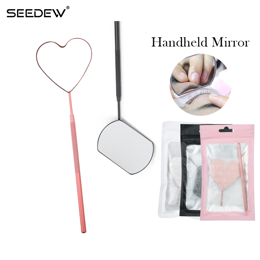 Seedew สแตนเลสแบบพกพามัลติฟังก์ชั่นมือถือกระจกต่อขนตาเครื่องมือตรวจสอบ