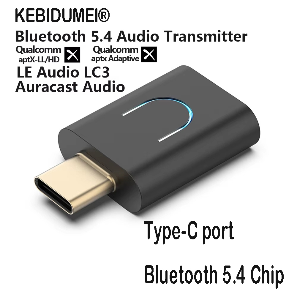 [Youyue] Le Audio LC3 Bluetooth V5.4 เครื่องส่งสัญญาณเสียง aptX-LL/HD Type-c อะแดปเตอร์เพลงสเตอริโอไร้สายพร้อม Auracast สําหรับ PC TV PS4/5