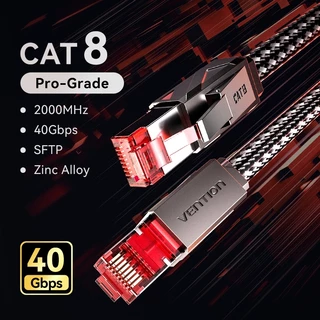 Vention Cat8 Ethernet Cable 40Gbps SFTP Gaming Patch สายอินเทอร์เน็ต 2000MHz สําหรับแล็ปท็อปคอมพิวเตอร์