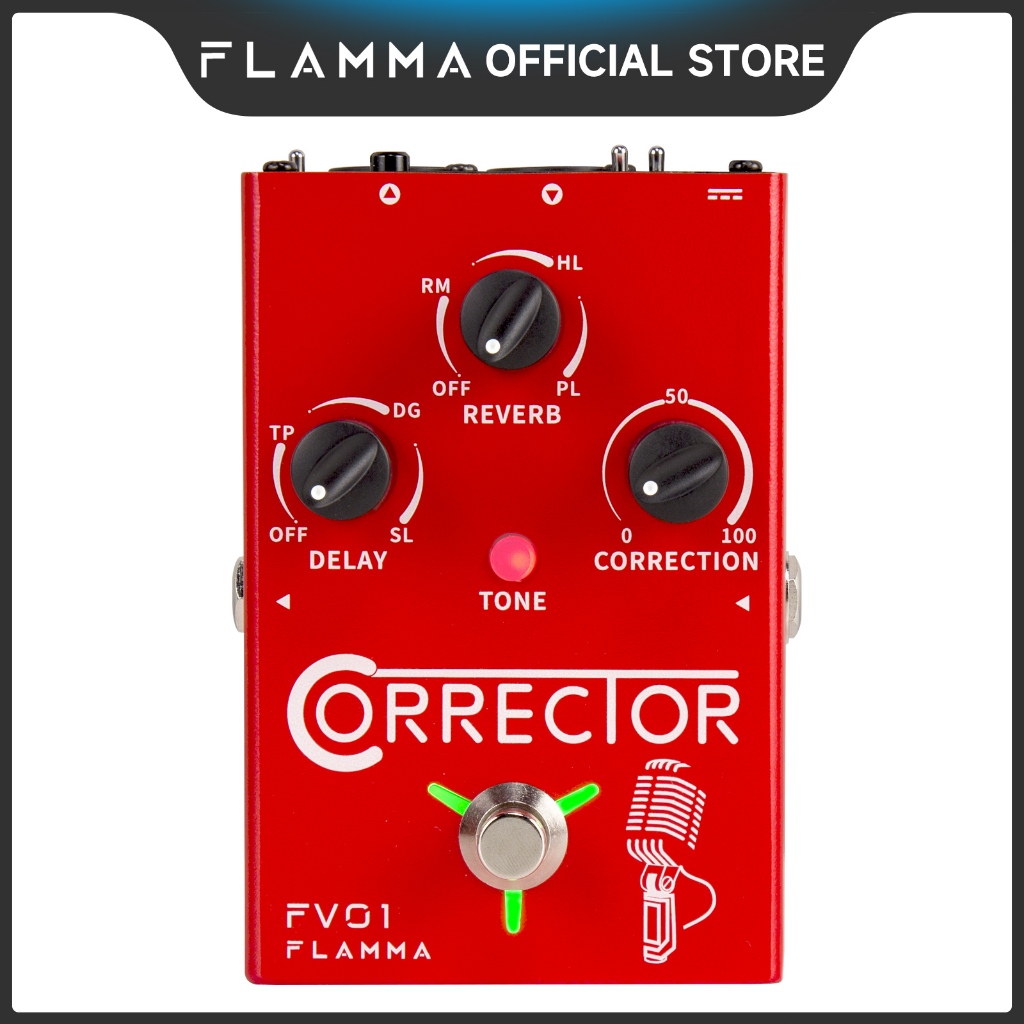 FLAMMA FV01 Vocal Effects โปรเซสเซอร์ Pitch Correction พร้อม Delay Reverb Effects สําหรับเครื่องขยาย