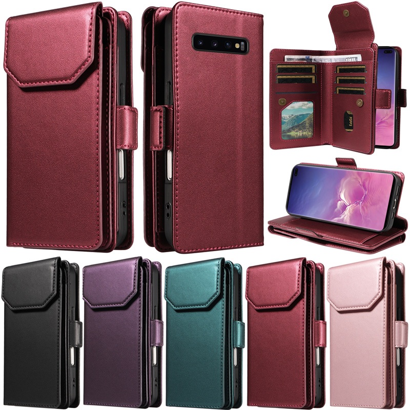 กรณีหรูหราสําหรับ Samsung Galaxy A56 A36 A55 A35 A25 A26 A16 A17 A07 A06 A05S A54 A34 A24 หมายเหตุ 20 Ultra หมายเหตุ 10 + หมายเหตุ 8 S10 Plus Multi-Funk ปกหนังกระเป๋าสตางค์