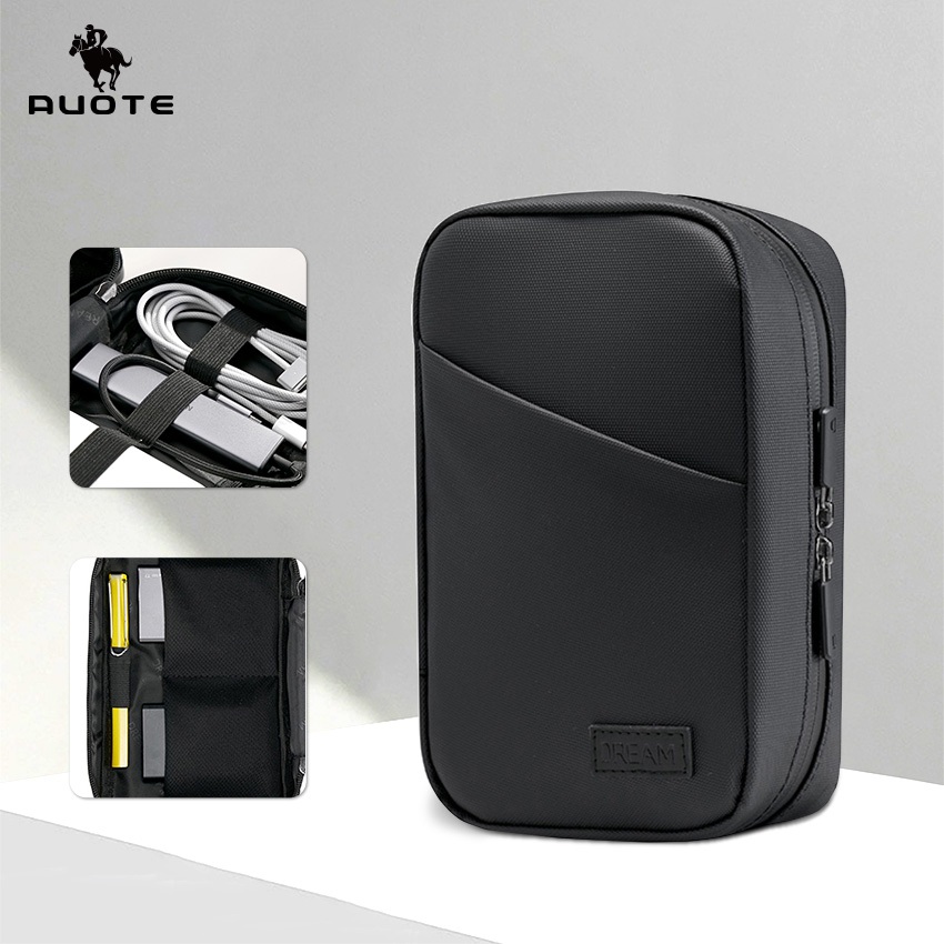 AUOTE Digital Storage Bag USB Cable Storage Bags Travel Organizer Electronic Gadget Bag Multi-Function Pouch