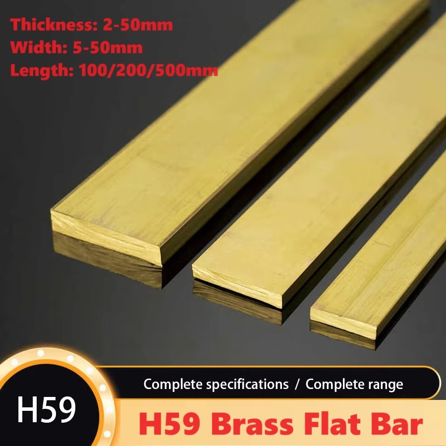 H59 ทองเหลืองแบนบาร์แผ่นแถบความหนา 2/3/4/5/6/8/10/15/20/25/30 ทองแดงบริสุทธิ์ของแข็งแผ่นโลหะความยาว 100/200/500 มม.
