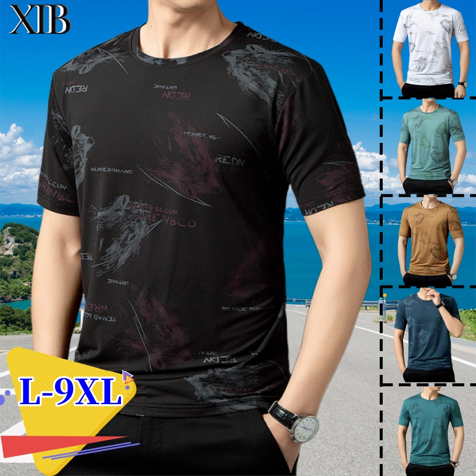 [สวมใส่ 40-150 กก.] L-9XL XTB ฤดูร้อน Plus ขนาด Obesity อินเทรนด์ Breathable Quick-Drying Windproof 