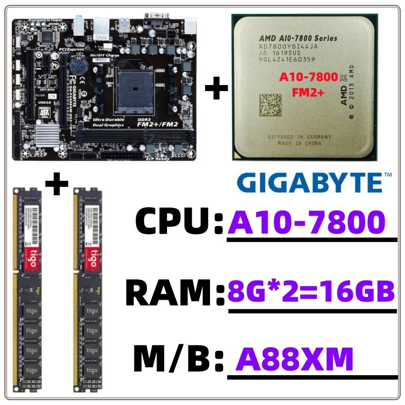 ใช้ Gigabyte มือสอง FM2 FM2+A68HM-DS2 A68HM-S1 A68HM-K 7680 8GB/16GB CPU Desktop, เมนบอร์ด AMD แบบบู