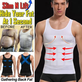 ผู้ชายยืดหยุ่นเสื้อกั๊กกระชับสัดส่วน Body Shaper Shapewear ด้านล่างเสื้อกล้าม Lelaki