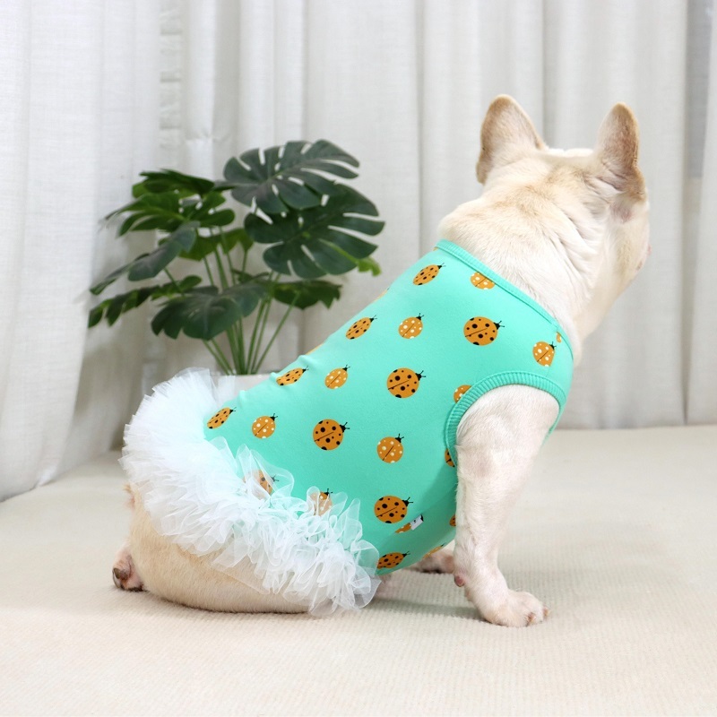 GOU-HOME เสื้อหมา สัตว์เลี้ยงสําหรับ Bulldog ฤดูร้อนสไตล์บาง Abrasionproof วัสดุผ้าฝ้าย