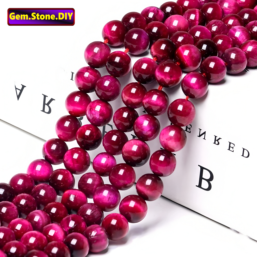 Rose Tiger Eye หินธรรมชาติ,หลวมลูกปัด Spacer สําหรับสร้อยข้อมือ/สร้อยคอ/แหวน/ต่างหู,ขายส่งทําด้วยมือ DIY เครื่องประดับ,สร้อยข้อมือหินคริสตัลแร่,ลูกปัดคริสตัล