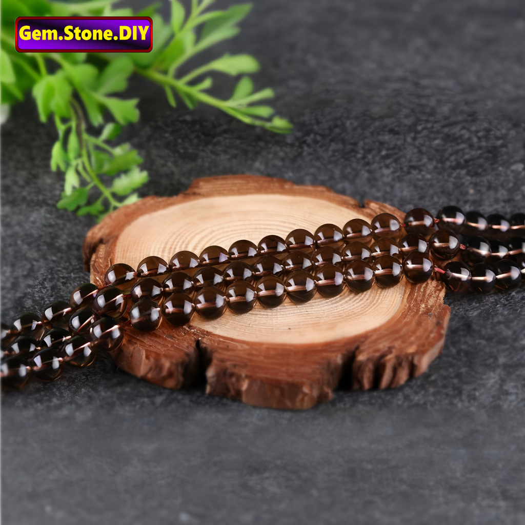 Smoky Quartz หินธรรมชาติ,หลวมลูกปัด Spacer สําหรับสร้อยข้อมือ/สร้อยคอ/แหวน/ต่างหู,ขายส่งทําด้วยมือ DIY เครื่องประดับ,สร้อยข้อมือหินคริสตัลแร่,ลูกปัดคริสตัล