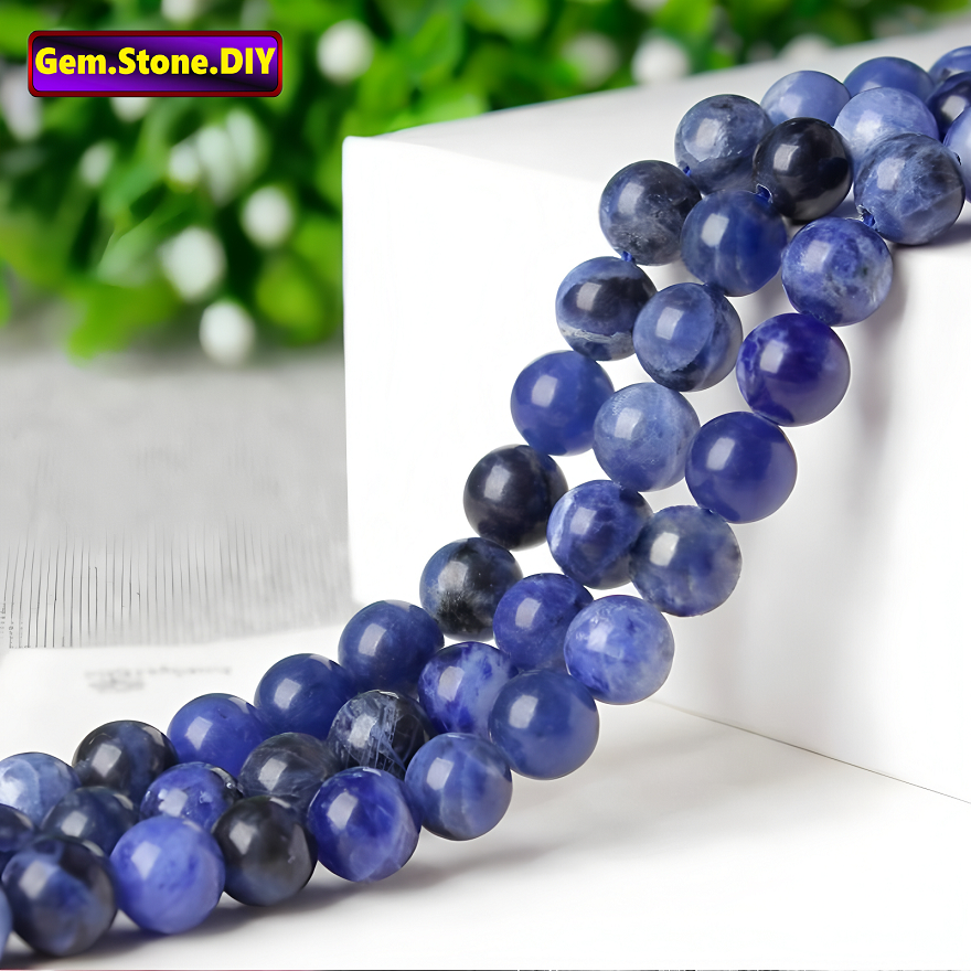 Sodalite Natural Stone，Loose Bead โซดาไลท์ หินธรรมชาติ,หลวมลูกปัด ตัวเว้นวรรค สําหรับสร้อยข้อมือ/สร้