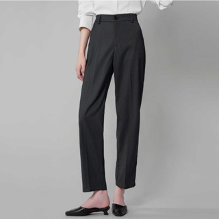 Crush กางเกงขายาวผู้หญิง กางเกงขากระบอกกลาง กางเกงสูท สไตล์เ…