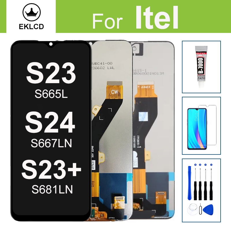 จอแสดงผล LCD สำหรับ Itel S23 S24 S665L S681LN S667LN หน้าจอสัมผัสเปลี่ยนประกอบ Digitizer