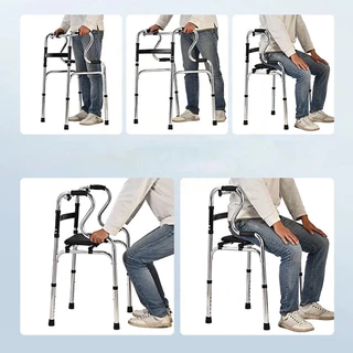 【 HFY 】ไม้เท้า walker 4 ขา รับน้ำหนักได้350กก อุปกรณ์ช่วยเดิน พับได้ด้วยคลิกเดียว ช่วยเดิน วอร์คเกอร์