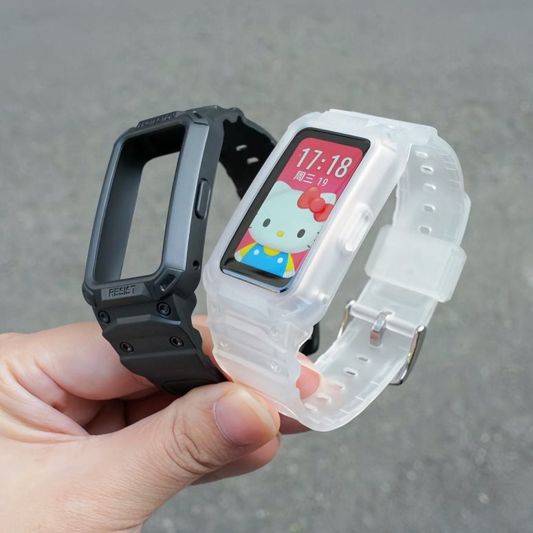 เกราะกีฬาสายรัด TPU ทนทานสําหรับ HUAWEI Band 10 9 สายรัดข้อมือ CASIO G-SHOCK สไตล์ซิลิโคน Band พร้อมเคสป้องกันสําหรับ HUAWEI Band 7 6 สําหรับ HUAWEI นาฬิกา Fit 3 Fit2 เปลี่ยน - รูปที่ 4