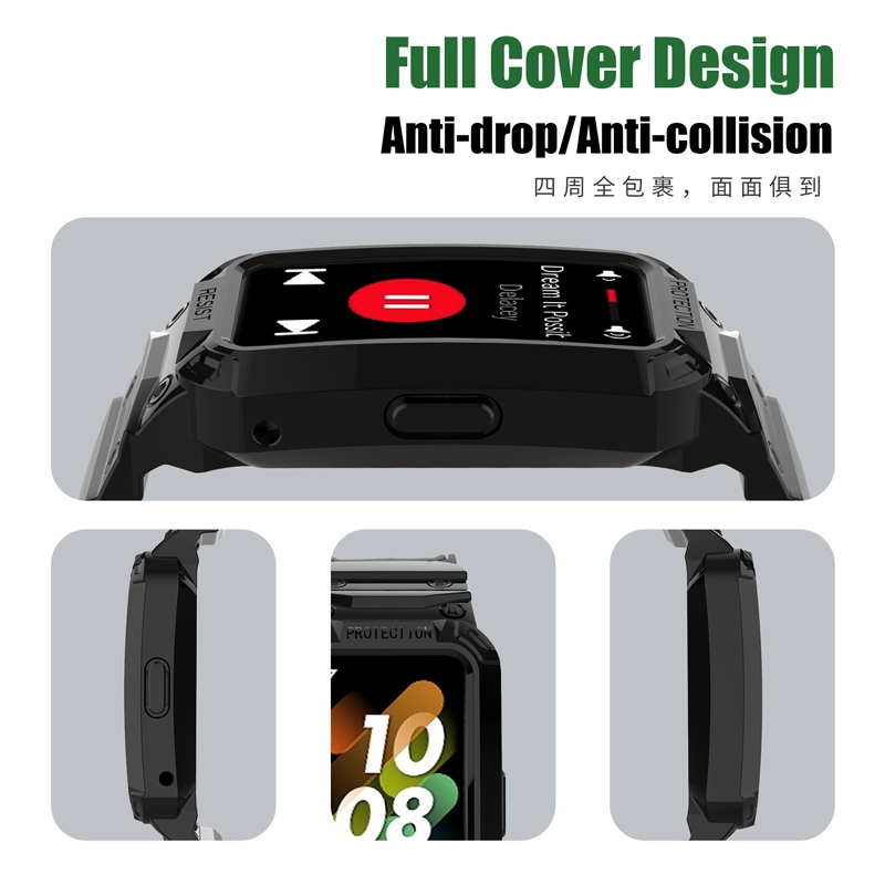 เกราะกีฬาสายรัด TPU ทนทานสําหรับ HUAWEI Band 10 9 สายรัดข้อมือ CASIO G-SHOCK สไตล์ซิลิโคน Band พร้อมเคสป้องกันสําหรับ HUAWEI Band 7 6 สําหรับ HUAWEI นาฬิกา Fit 3 Fit2 เปลี่ยน - รูปที่ 5