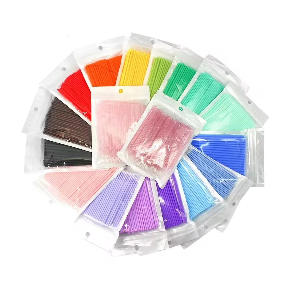 100pcs เครื่องมือต่อขนตา หลายสีให้เลือกแปรงแต่งหน้า แต่งหน้า ปัดขนตา
