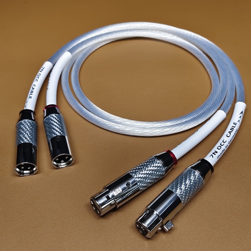 เยอรมันนําเข้า 7NOCC ฐานลวดชุบเงินคริสตัลเดี่ยว Silver Fever Power Amplifier สายสัญญาณเสียง XLR Canon Balance Cable