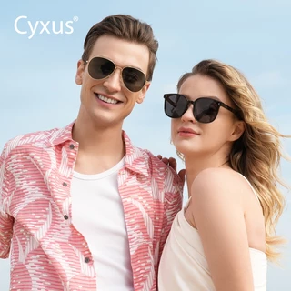 Cyxus แว่น polarized แว่นตา แว่นกันแดด ตากันแดด สีชาผู้ชาย UV400 กันแดดผู้หญิง 1801