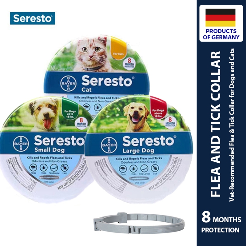 Seresto Bayer ไบเออร์ ปลอกคอกําจัดเห็บหมัดสําหรับสุนัขและแมวปลอกคอปรับได้ 8 เดือนป้องกันกันน้ํารุ่น 