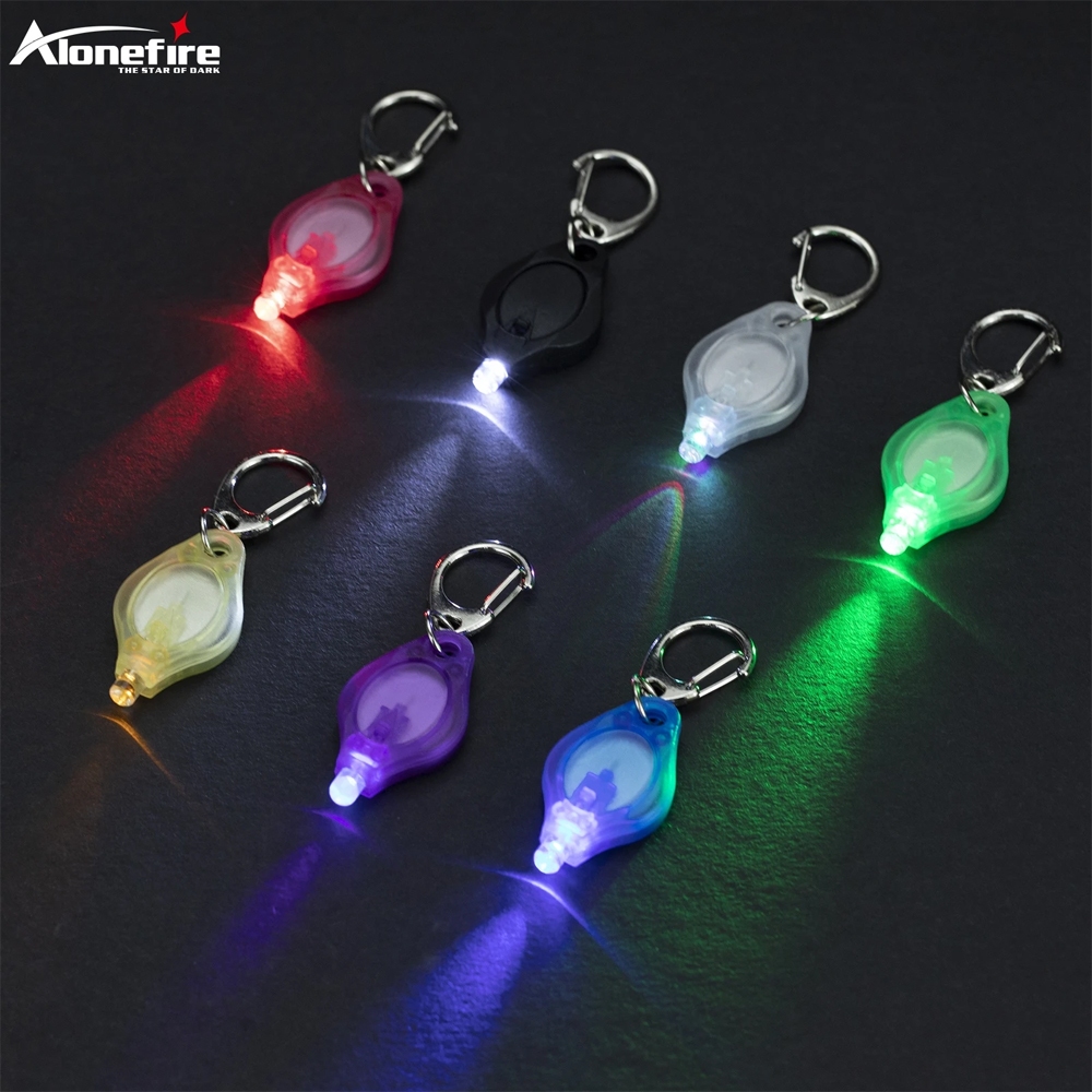 Alonefire F6 Mini LED พวงกุญแจหลากสี Cool Rainbow สีขาวสีแดงสีเหลืองสีเขียวสีฟ้าสีม่วงโคมไฟพวงกุญแจแบบพกพาบันไดสํารองไฟฉาย