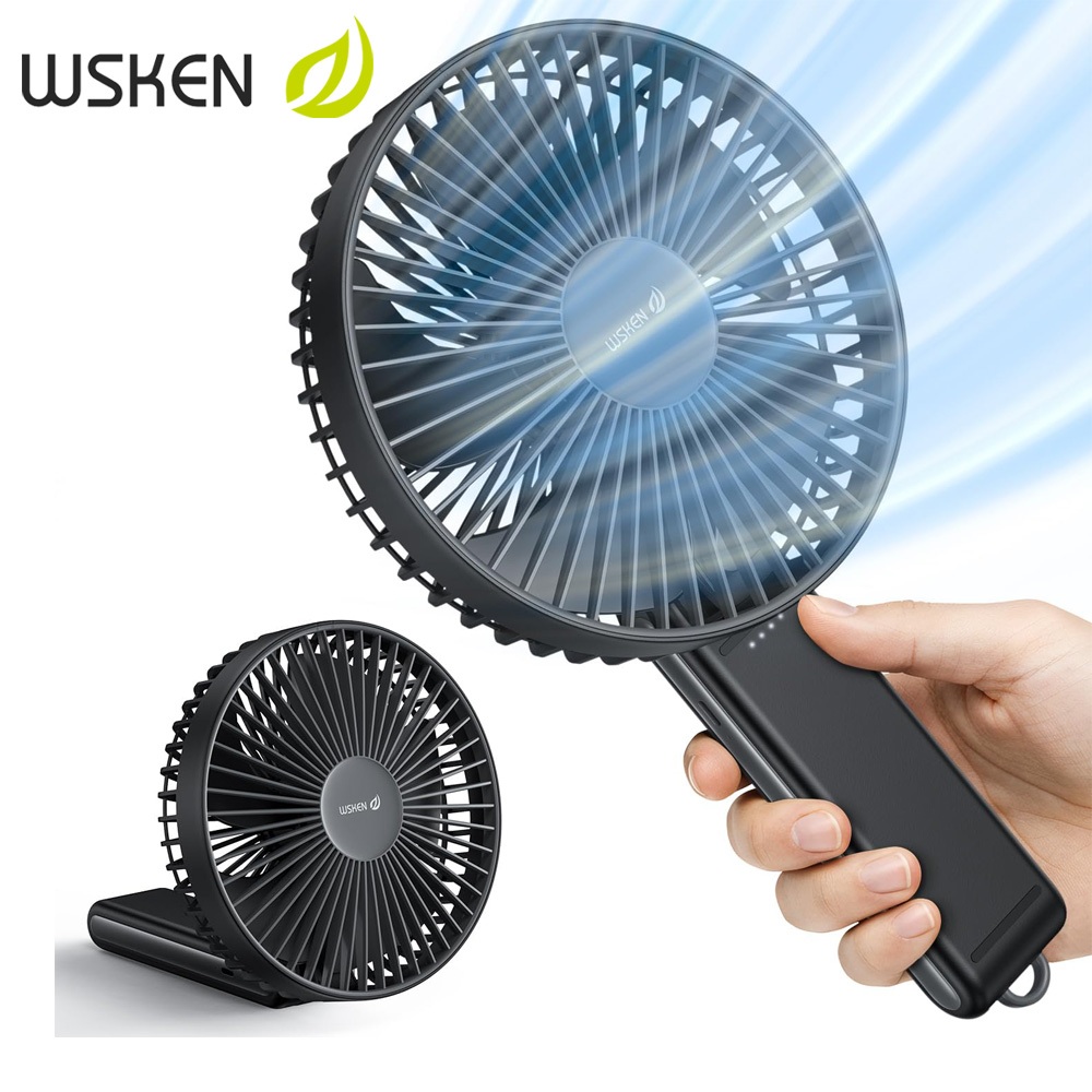สงกรานต์ Wsken 4000mAh พัดลมมือถือ พัดลม USB พัดลม ultra เงียบ 180° พับได้ พัดลมพกพา Handheld Fan เสียงรบกวนต่ำ เวลาระบายความร้อนสูงสุด 20 ชั่วโมง ชาร์จใหม่ได้ 4 ความเร็ว ท่องเที่ยว จําเป็น เหมาะสําหรับกลางแจ้ง สํานักงาน Portable Fan