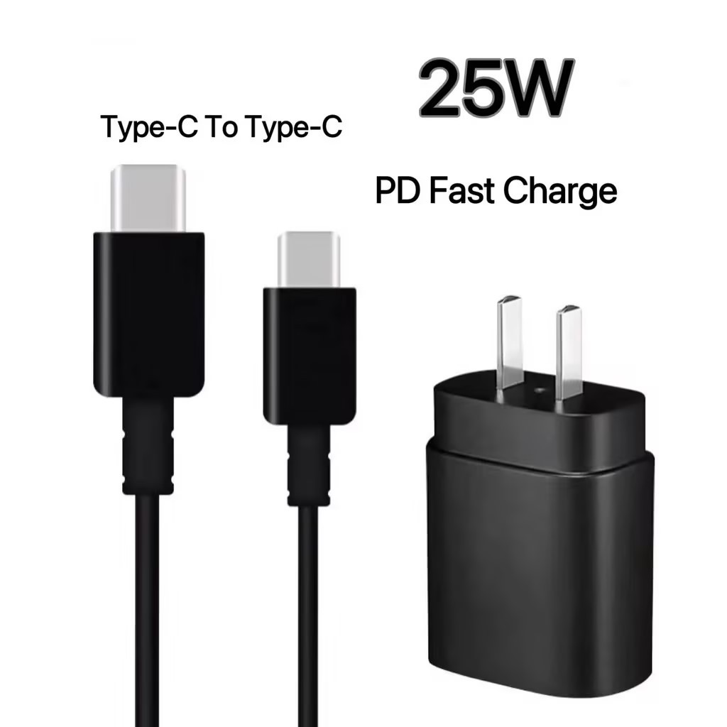 Fast Charger 25W ชุด 1 M 2 M สายชาร์จประเภท C ถึง USB C สายไฟอะแดปเตอร์สําหรับ Samsung A80 A90 A92 S