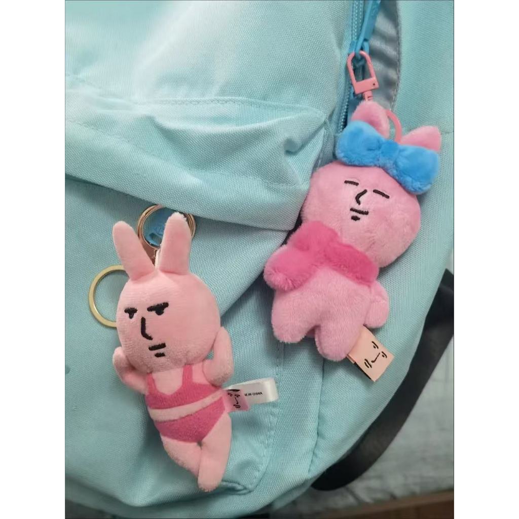 My Friend Rabbit Bowknot Plush Rabbit Pendant - พวงกุญแจและเครื่องประดับกระเป๋าเป้สะพายหลัง