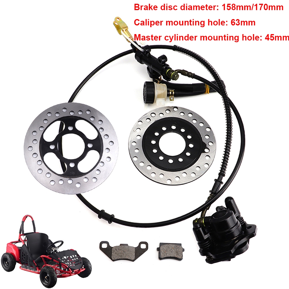 ไฮดรอลิกด้านหลังเบรค Caliper Assembly Pads Disk Rotor สําหรับ 150cc 200cc 250cc Dirt Bike Quad ATV 1