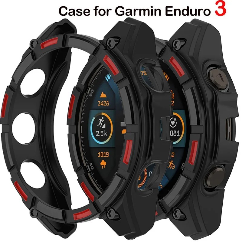เคสเกราะที่ทนทาน เข้ากันได้กับเคส Garmin Enduro3, การป้องกันเต็มรูปแบบ, เคสป้องกัน TPU ฝาครอบนาฬิกาก