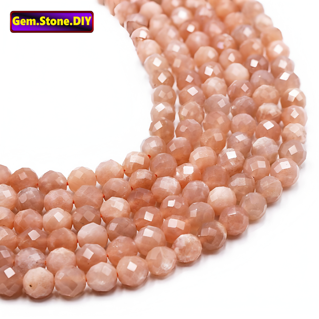 Sunstone Faceted Natural Stone，Loose Bead ซันสโตนเหลี่ยมเพชรพลอยหินธรรมชาติ,หลวมลูกปัด ตัวเว้นวรรค สําหรับสร้อยข้อมือ/สร้อยคอ/แหวน/ต่างหู,ขายส่งแฮนด์เมดทําเองเครื่องประดับอุปกรณ์เสริม,สร้อยข้อมือหินคริสตัลเฮมสโตน,ลูกปัดคริสตัล - รูปที่ 4