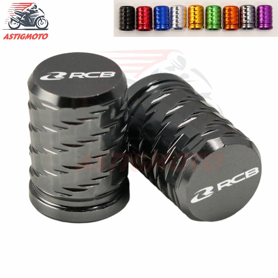 Racing Boy 1 คู่รถจักรยานยนต์ยางวาล์วหมวก Pito หมวกโลหะผสมสังกะสี RCB สําหรับ Yamaha mio i125 Aerox V2 V1 NMAX155