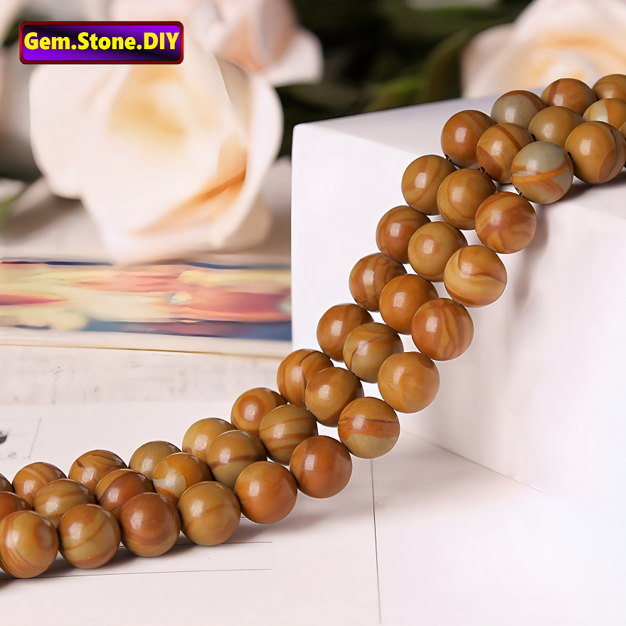 Serpeggiante(wood Jasper) หินธรรมชาติ,หลวมลูกปัด Spacer สําหรับสร้อยข้อมือ /สร้อยคอ /แหวน /ต่างหู,ขายส่ง Handmade DIY เครื่องประดับ,สร้อยข้อมือหินคริสตัลบําบัด,GeStone