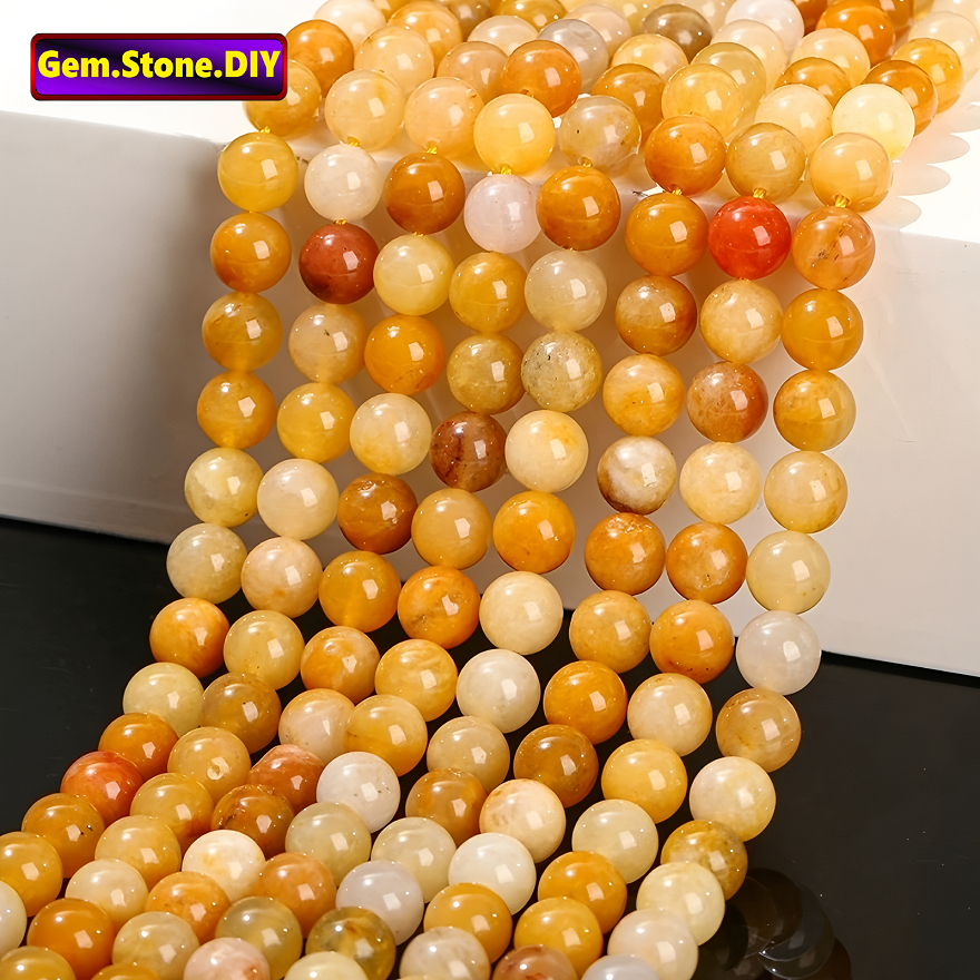 Yellow Jade Natural Stone，Loose Bead สร้อยข้อมือหยกสีเหลืองหินธรรมชาติ,หลวมลูกปัด ตัวเว้นวรรค สําหรับสร้อยข้อมือ/สร้อยคอ/แหวน/ต่างหู,ขายส่งทําด้วยมือทําเองเครื่องประดับอุปกรณ์เสริม,สร้อยข้อมือหินคริสตัลหิน,อัญมณีส