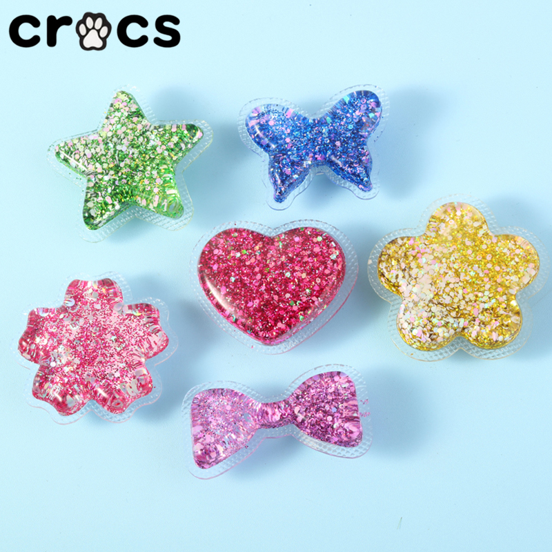 Crocs Crocs Zhibixing Accessories Hole Shoes Flower Glitter Color-changing Snowflake Shiny Liquid Gl