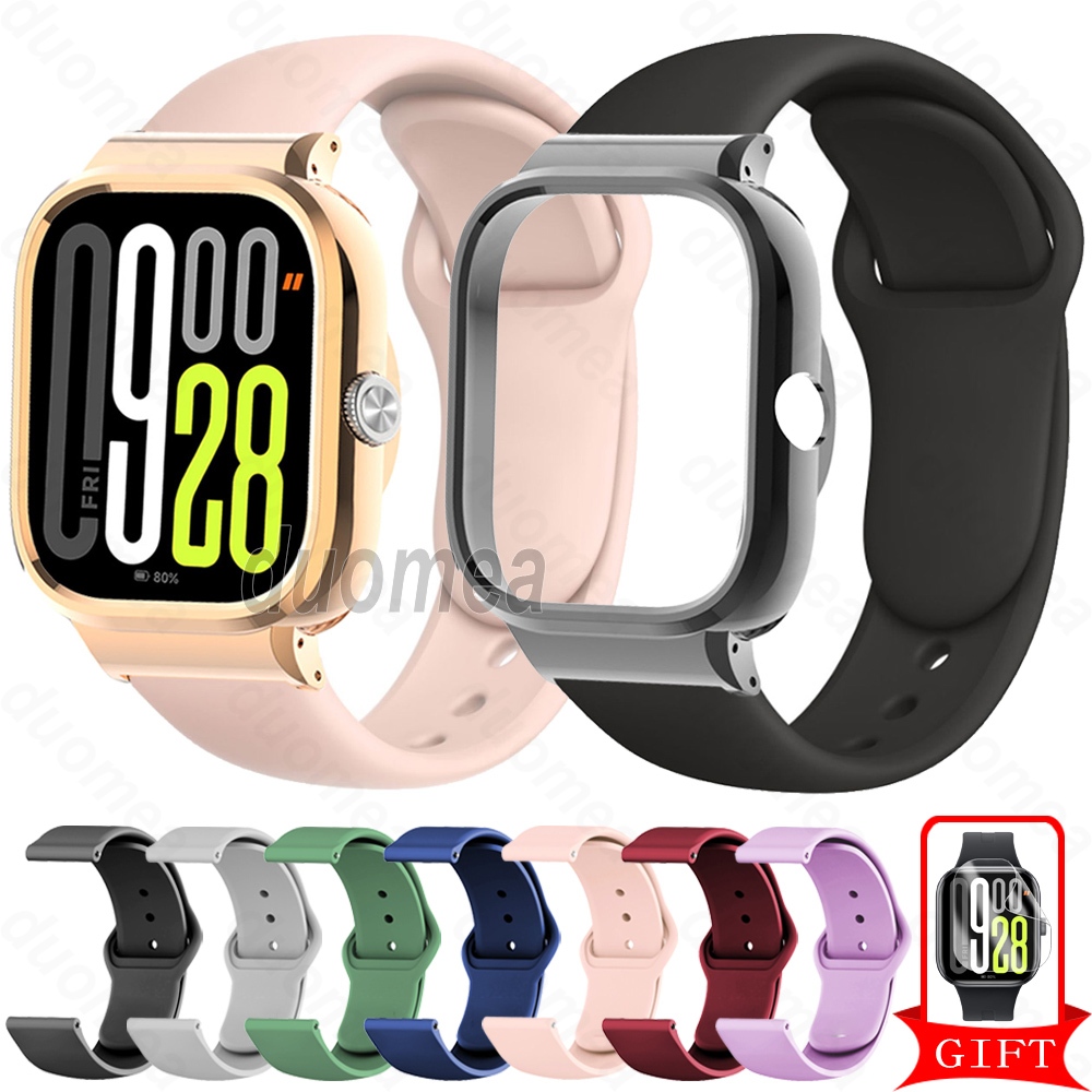สร้อยข้อมือสายรัดข้อมือซิลิโคนพร้อมกรอบเคสอุปกรณ์เสริมสําหรับ Redmi Watch 6 5 4 3 2 Lite