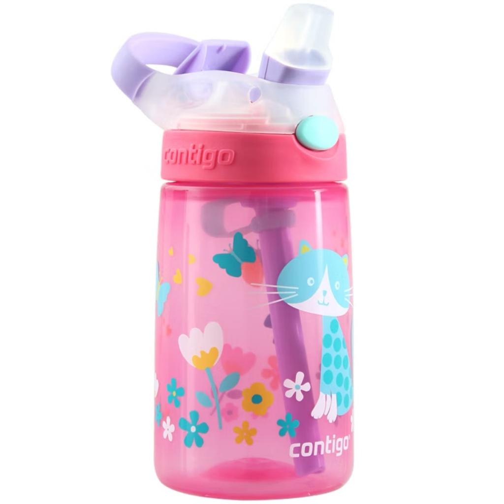 Contigo Gizmo ขวดน้ํา แบบฝาพับ ลายเชอร์รี่ และแมว ขนาด 420 มล.