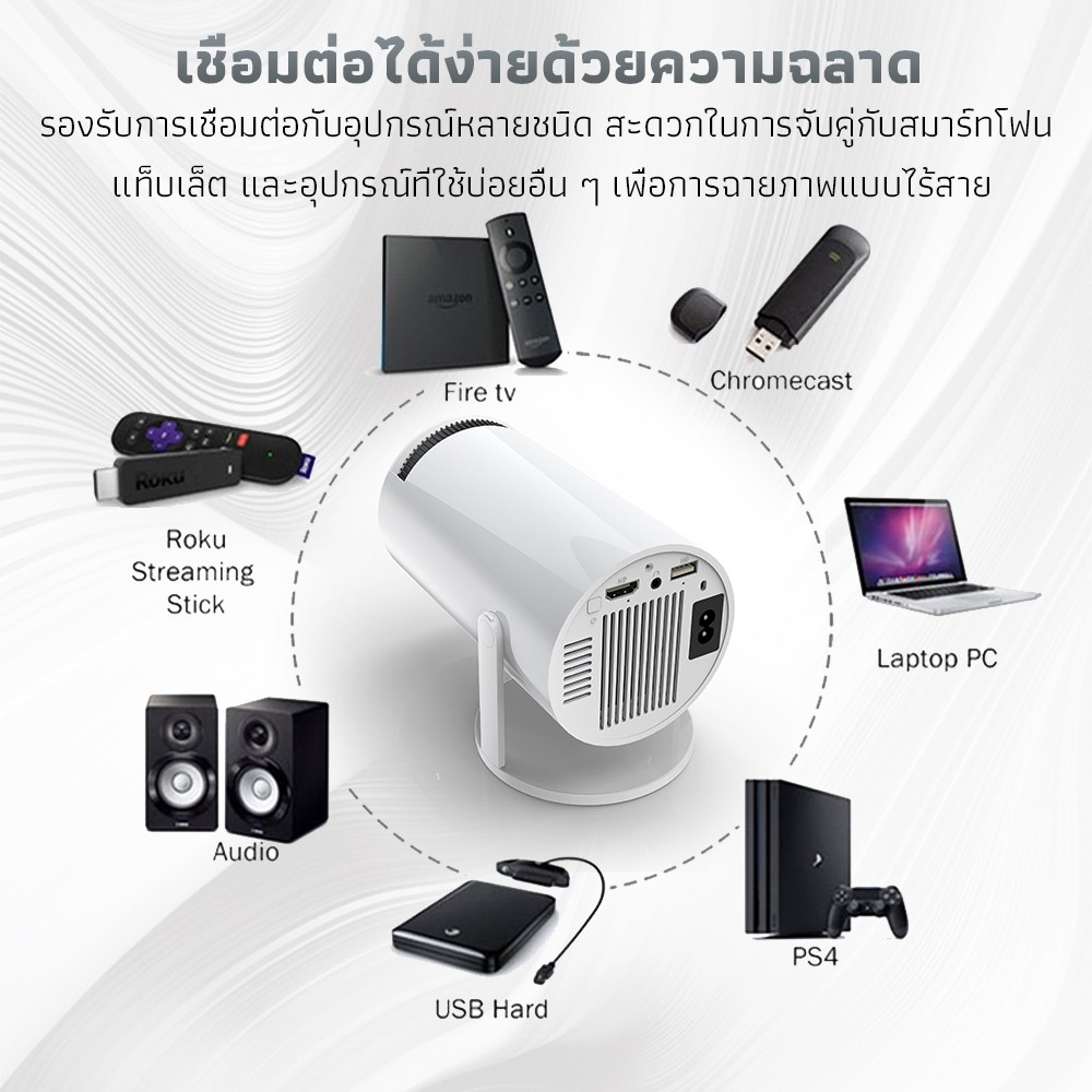 [อัพเกรดใหม่] Hy300 Proโปรเจคเตอร์Android13.0 บลูทูธ5.0 Wifi 6โปรเจคเตอร์พกพา4Kมินิโปรเจคเตอร์ - รูปที่ 7