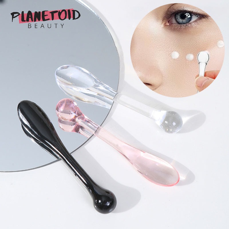 3 ชิ้นอะคริลิคไม้พายเครื่องสําอาง Scoop Eye Cream Applicator ต่อต้านริ้วรอย Eye Massager Sticks หน้ากากช้อน Skin Care เครื่องมือ