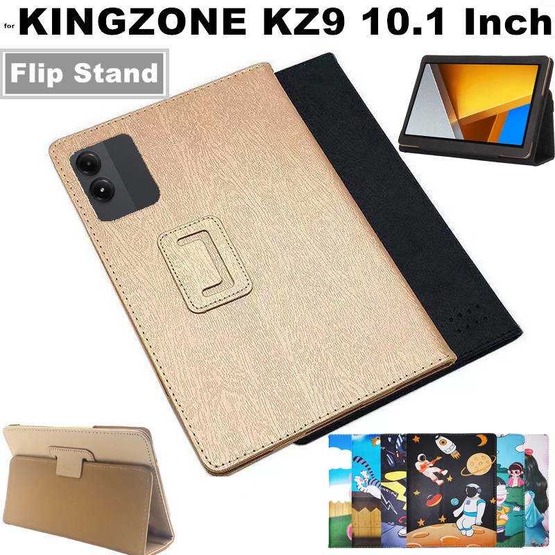 Flip Case for KINGZONE KZ9 10.1 Inch Silk Pattern Cover Flip Foldable Stand Full Body Protective Cas