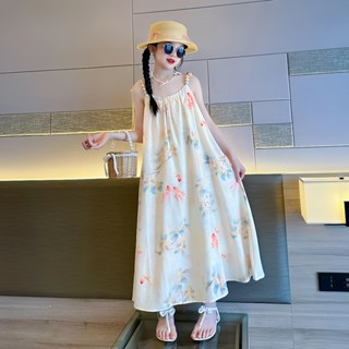3-14ปี ฤดูร้อนสาวชุดเด็กชุดเกาหลีรุ่นเด็กชุดชุดสาวดอกไม้สลิง…