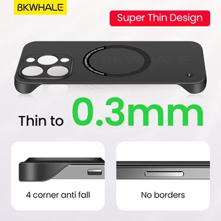 BKWHALE เคสโทรศัพท์แม่เหล็กสําหรับiPhone 16 Pro Max 17 Pro Max 15 Pro Max 14 Pro Max 16 Plus 13 Pro Max 12 Pro Max Superบางไร้ขอบปกหลังกันกระแทกปลอก