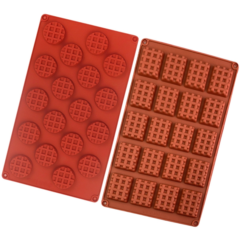 20 ช่องวาฟเฟิลบิสกิตแม่พิมพ์ช็อกโกแลตซิลิโคน Mould DIY เค้กเบเกอรี่อุปกรณ์ครัว