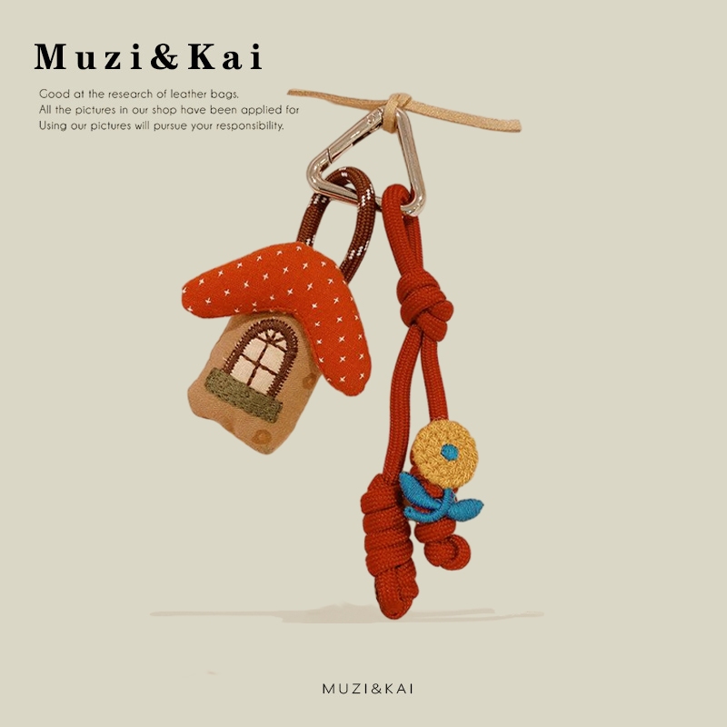 Muzikai จี้สามมิติผ้าฝ้ายน่ารักการ์ตูนกระเป๋าจี้หญิง