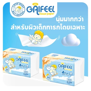 GAIFEEL กระดาษทิชชู ออกแบบ 4 ชั้น, 8 แพ็คต่อชุด, แพ็คละ 300 แผ่น, กระดาษชำระสำหรับครอบครัว